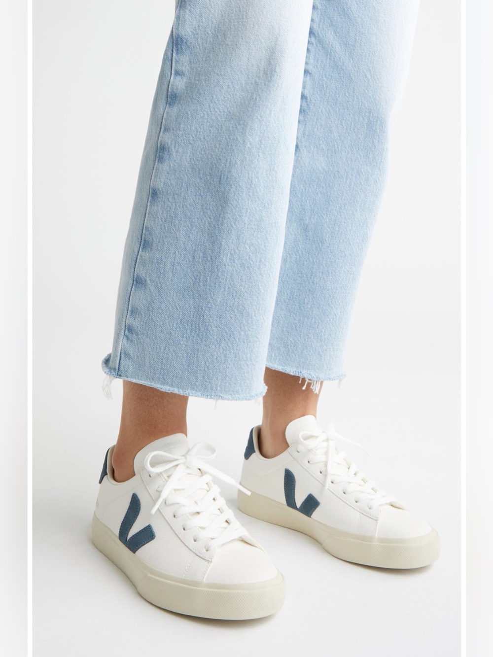 Women's Veja Campo White Gray Sneakers Shoes Leather Size 39 women’s 8
